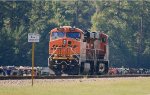 BNSF 7402 leads